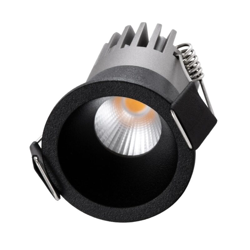 kelvo® DOT KLV-101-0299 Χωνευτό Φωτιστικό Downlight Σποτ LED 5W 625lm 38° AC 220-240V IP20 Θερμό Λευκό 2700K – Bridgelux COB Chip & TÜV SÜD Driver – Μαύρο Ματ – Μ4 x Π4 x Υ5.9cm / Q3.5cm – 5 Χρόνια Εγγύηση