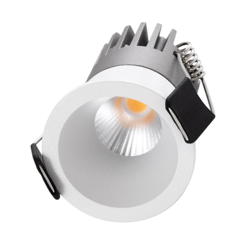 kelvo® DOT KLV-101-0301 Χωνευτό Φωτιστικό Downlight Σποτ LED 5W 625lm 38° AC 220-240V IP20 Θερμό Λευκό 2700K – Bridgelux COB Chip & TÜV SÜD Driver – Λευκό Ματ – Μ4 x Π4 x Υ5.9cm / Q3.5cm – 5 Χρόνια Εγγύηση