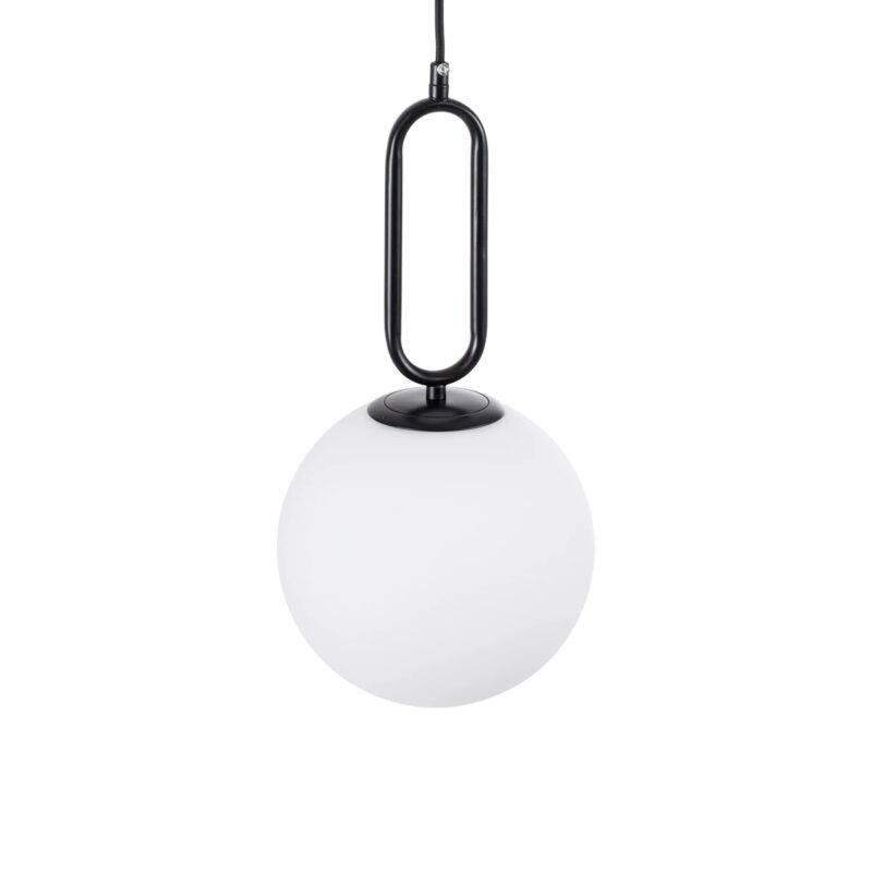 kelvo® BELLISSIMO KLV-101-0373 Κρεμαστό Φωτιστικό Οροφής για Λάμπα με Ντουί E27 AC 220-240V IP20 – Μαύρο Ματ & Λευκό – Μ20 x Π20 x Υ42cm