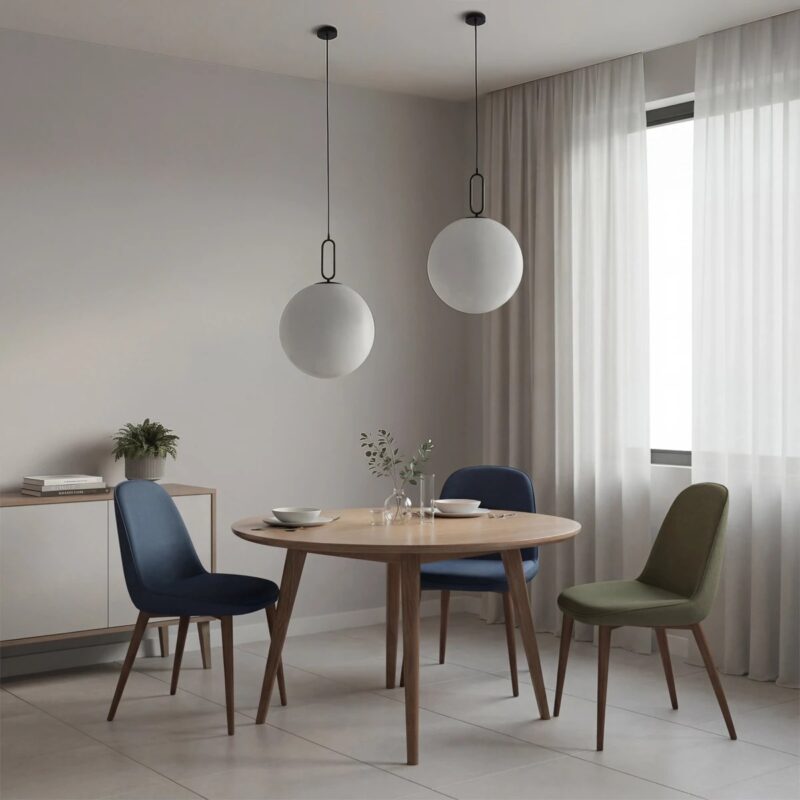 kelvo® BELLISSIMO KLV-101-0375 Κρεμαστό Φωτιστικό Οροφής για Λάμπα με Ντουί E27 AC 220-240V IP20 – Μαύρο Ματ & Λευκό – Μ40 x Π40 x Υ62cm
