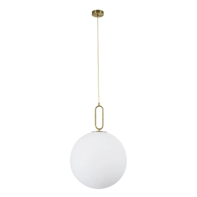 kelvo® BELLISSIMO KLV-101-0378 Κρεμαστό Φωτιστικό Οροφής για Λάμπα με Ντουί E27 AC 220-240V IP20 – Χρυσό Βούρτσας Πλατίνα & Λευκό – Μ40 x Π40 x Υ62cm