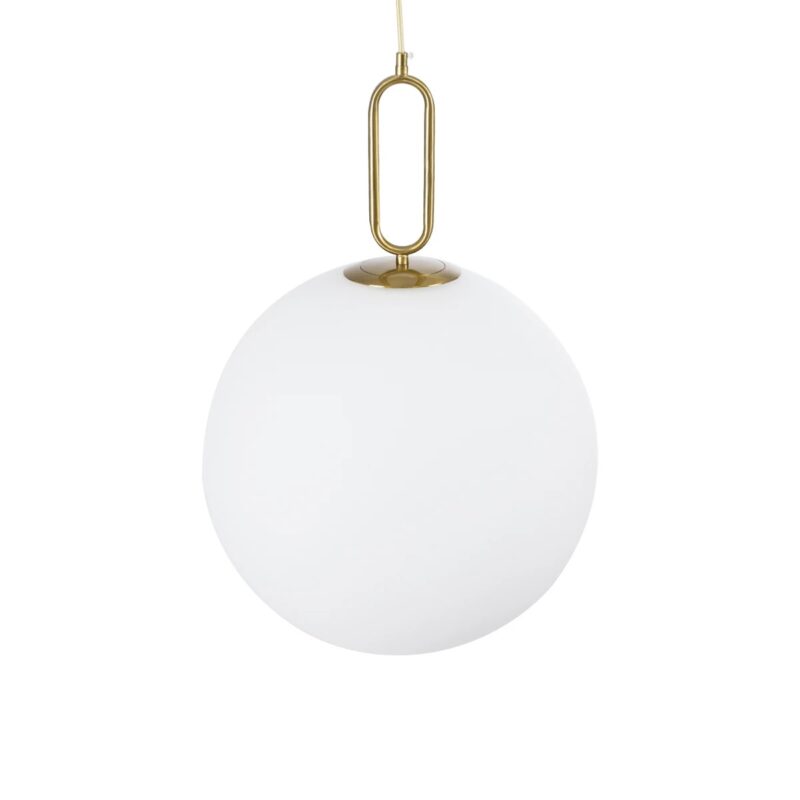 kelvo® BELLISSIMO KLV-101-0378 Κρεμαστό Φωτιστικό Οροφής για Λάμπα με Ντουί E27 AC 220-240V IP20 – Χρυσό Βούρτσας Πλατίνα & Λευκό – Μ40 x Π40 x Υ62cm