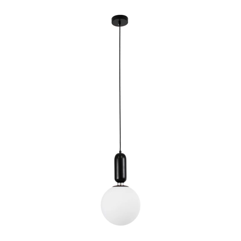 kelvo® ESTETICO KLV-101-0379 Κρεμαστό Φωτιστικό Οροφής για Λάμπα με Ντουί E27 AC 220-240V IP20 – Μαύρο Ματ & Λευκό – Μ20 x Π20 x Υ38cm