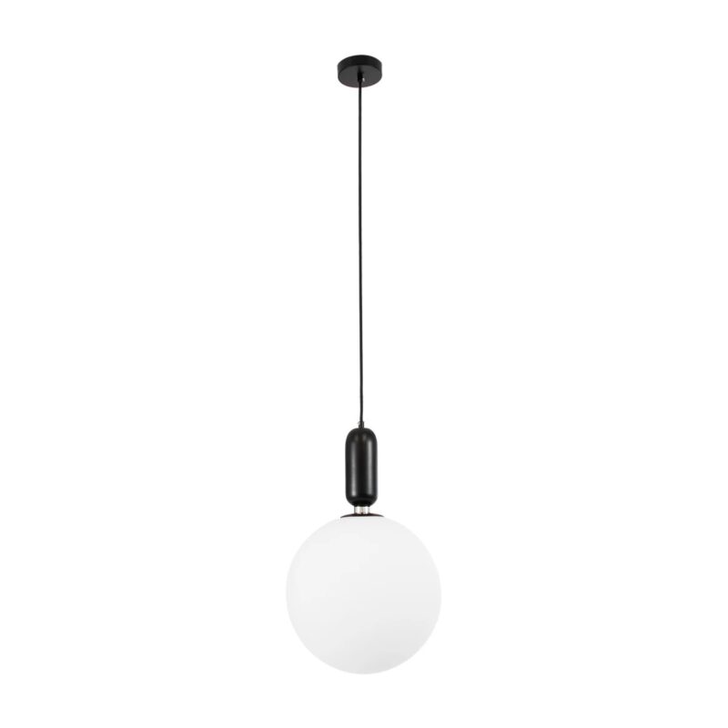 kelvo® ESTETICO KLV-101-0380 Κρεμαστό Φωτιστικό Οροφής για Λάμπα με Ντουί E27 AC 220-240V IP20 – Μαύρο Ματ & Λευκό – Μ30 x Π30 x Υ48cm