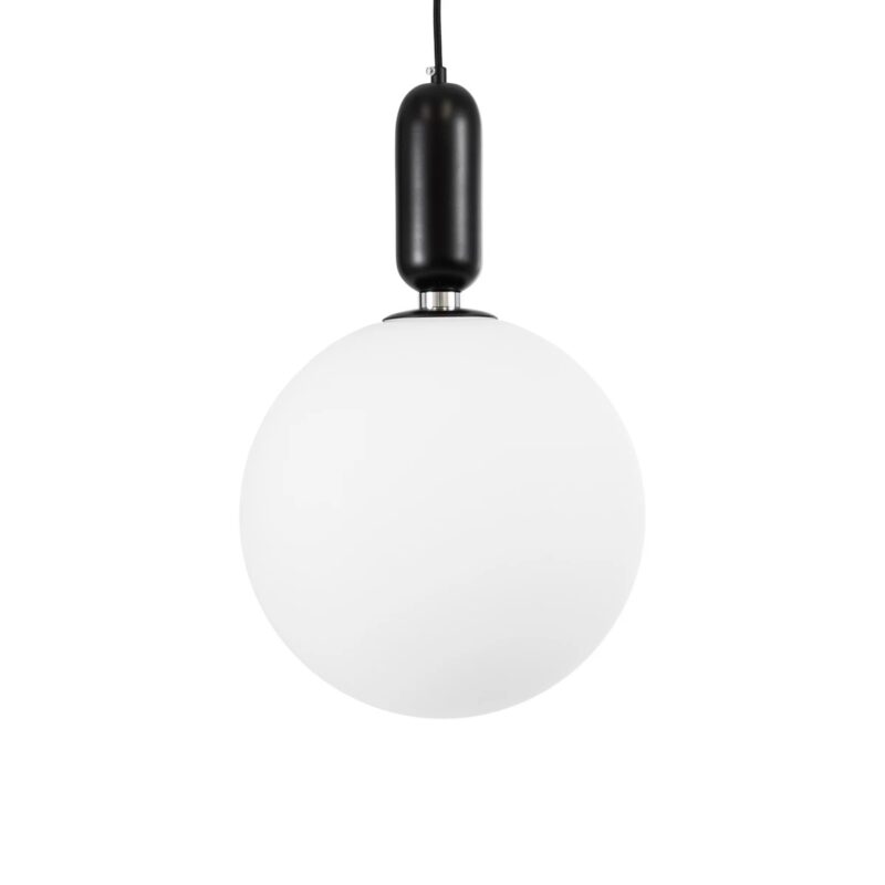 kelvo® ESTETICO KLV-101-0380 Κρεμαστό Φωτιστικό Οροφής για Λάμπα με Ντουί E27 AC 220-240V IP20 – Μαύρο Ματ & Λευκό – Μ30 x Π30 x Υ48cm