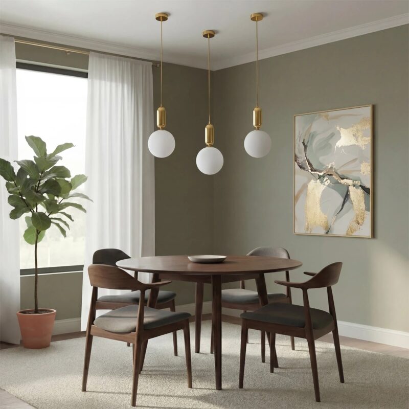 kelvo® ESTETICO KLV-101-0382 Κρεμαστό Φωτιστικό Οροφής για Λάμπα με Ντουί E27 AC 220-240V IP20 – Χρυσό Βούρτσας Πλατίνα & Λευκό – Μ20 x Π20 x Υ38cm