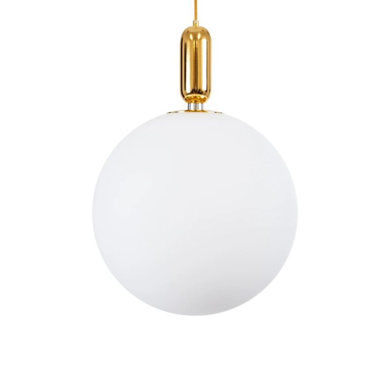 kelvo® ESTETICO KLV-101-0384 Κρεμαστό Φωτιστικό Οροφής για Λάμπα με Ντουί E27 AC 220-240V IP20 – Χρυσό Βούρτσας Πλατίνα & Λευκό – Μ40 x Π40 x Υ58cm