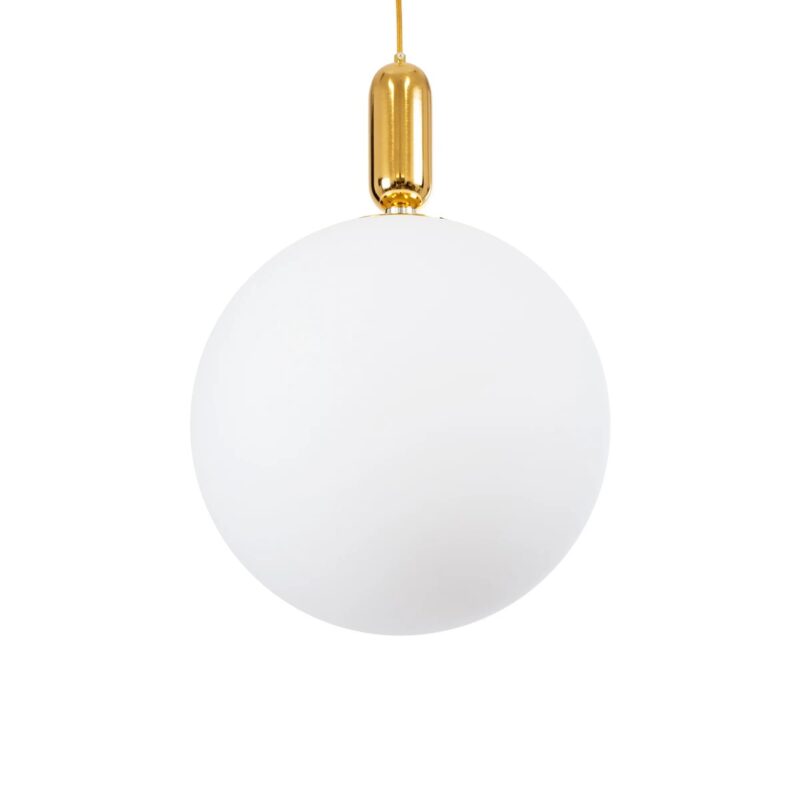 kelvo® ESTETICO KLV-101-0384 Κρεμαστό Φωτιστικό Οροφής για Λάμπα με Ντουί E27 AC 220-240V IP20 – Χρυσό Βούρτσας Πλατίνα & Λευκό – Μ40 x Π40 x Υ58cm