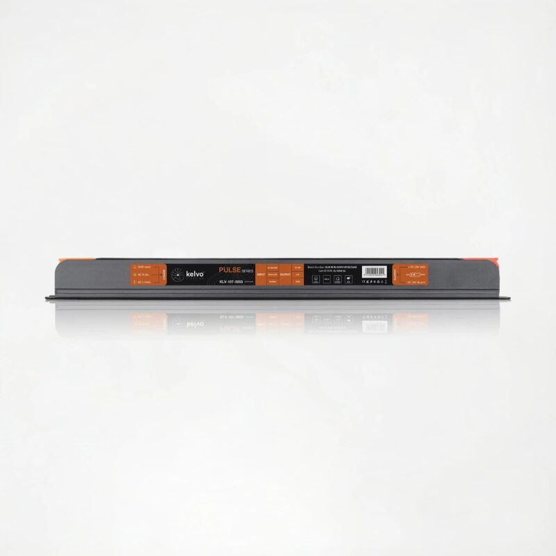 kelvo® PULSE KLV-107-0003 Ultra Slim Τροφοδοτικό/Μετασχηματιστής Class I PELV 100W 4.1A AC 220-240V σε DC 24V IP20 – Γκρι Ανθρακί Ματ – Μ23 x Π2.6 x Υ2.4cm – 5 Χρόνια Εγγύηση