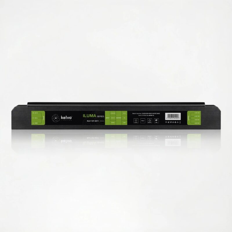 kelvo® ILUMA KLV-107-0011 Slim Τροφοδοτικό/Μετασχηματιστής Class I PELV 400W 33A AC 220-240V σε DC 12V IP20 – Γκρι Ανθρακί Ματ – Μ22.3 x Π5.9 x Υ2.8cm – 5 Χρόνια Εγγύηση
