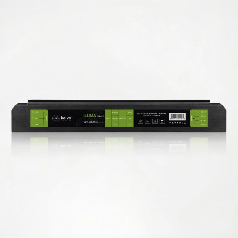 kelvo® ILUMA KLV-107-0015 Slim Τροφοδοτικό/Μετασχηματιστής Class I PELV 200W 8.3A AC 220-240V σε DC 24V IP20 – Γκρι Ανθρακί Ματ – Μ18.5 x Π5.9 x Υ2.8cm – 5 Χρόνια Εγγύηση