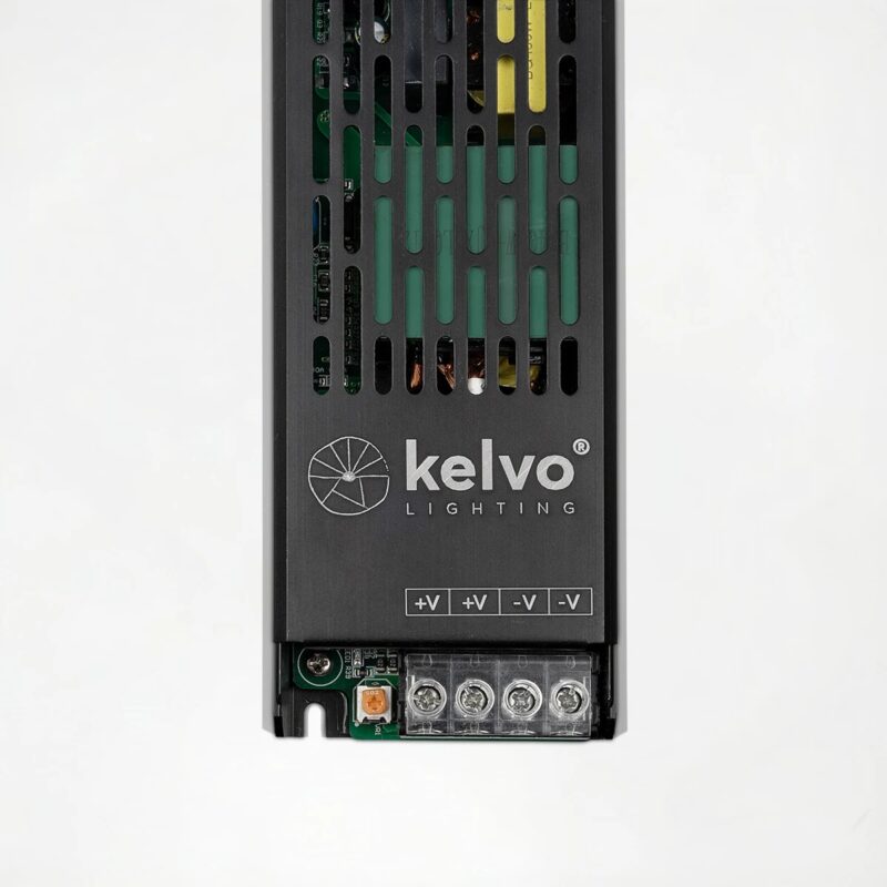 kelvo® ILUMA KLV-107-0017 Slim Τροφοδοτικό/Μετασχηματιστής Class I PELV 400W 16.6A AC 220-240V σε DC 24V IP20 – Γκρι Ανθρακί Ματ – Μ22.3 x Π5.9 x Υ2.8cm – 5 Χρόνια Εγγύηση