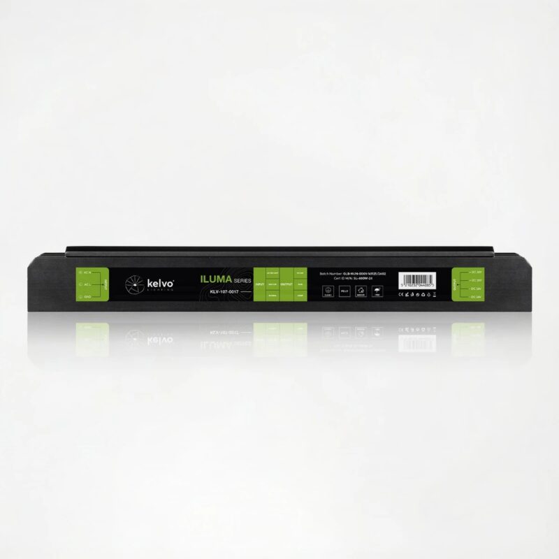kelvo® ILUMA KLV-107-0017 Slim Τροφοδοτικό/Μετασχηματιστής Class I PELV 400W 16.6A AC 220-240V σε DC 24V IP20 – Γκρι Ανθρακί Ματ – Μ22.3 x Π5.9 x Υ2.8cm – 5 Χρόνια Εγγύηση