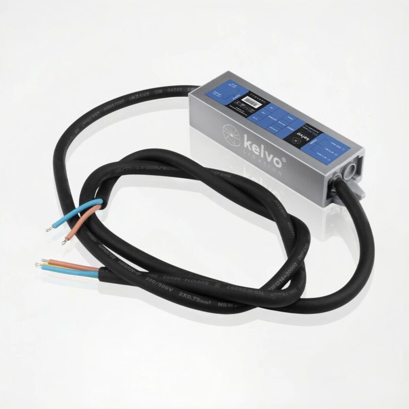 kelvo® SELAS KLV-107-0018 Τροφοδοτικό/Μετασχηματιστής Class II SELV 15W 1.25A AC 220-240V σε DC 12V Αδιάβροχο IP67 – Γκρι Ανθρακί Ματ – Μ11 x Π3 x Υ2cm – 5 Χρόνια Εγγύηση