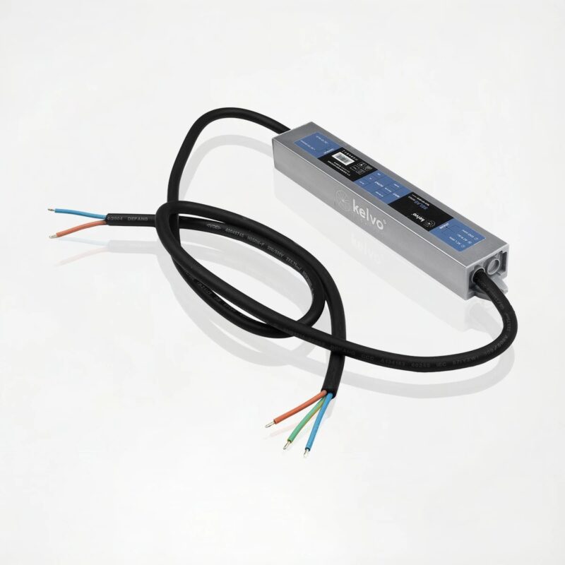 kelvo® SELAS KLV-107-0019 Τροφοδοτικό/Μετασχηματιστής Class II SELV 24W 2A AC 220-240V σε DC 12V Αδιάβροχο IP67 – Γκρι Ανθρακί Ματ – Μ18.2 x Π3 x Υ2cm – 5 Χρόνια Εγγύηση