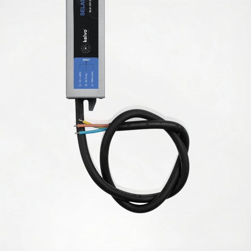 kelvo® SELAS KLV-107-0020 Τροφοδοτικό/Μετασχηματιστής Class II SELV 36W 3A AC 220-240V σε DC 12V Αδιάβροχο IP67 – Γκρι Ανθρακί Ματ – Μ22 x Π3 x Υ2cm – 5 Χρόνια Εγγύηση