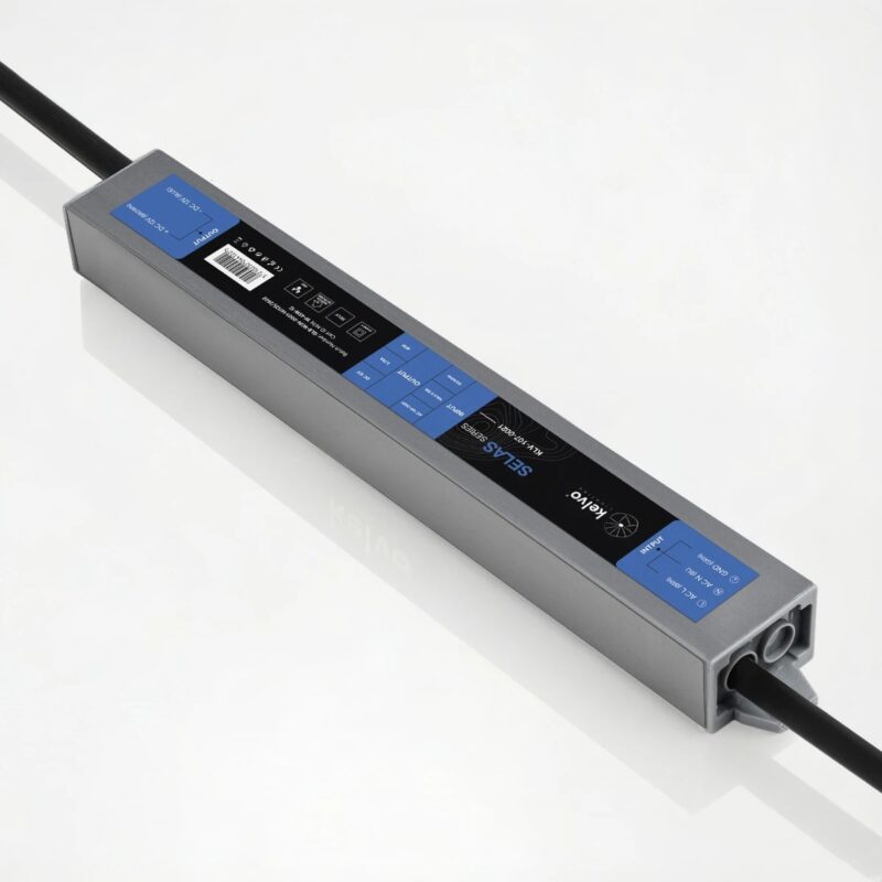kelvo® SELAS KLV-107-0021 Τροφοδοτικό/Μετασχηματιστής Class II SELV 45W 3.75A AC 220-240V σε DC 12V Αδιάβροχο IP67 – Γκρι Ανθρακί Ματ – Μ22 x Π3 x Υ2cm – 5 Χρόνια Εγγύηση
