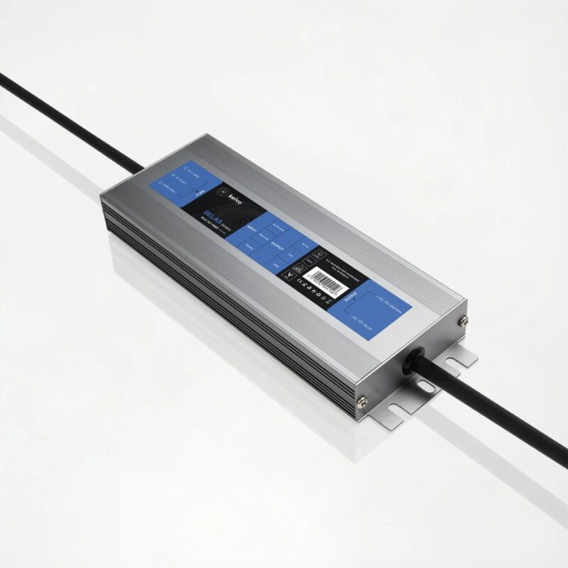 kelvo® SELAS KLV-107-0023 Τροφοδοτικό/Μετασχηματιστής Class I PELV 100W 8.2A AC 220-240V σε DC 12V Αδιάβροχο IP67 – Γκρι Ανθρακί Ματ – Μ18.9 x Π6.5 x Υ2.2cm – 5 Χρόνια Εγγύηση