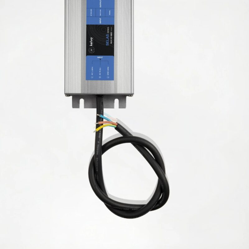 kelvo® SELAS KLV-107-0023 Τροφοδοτικό/Μετασχηματιστής Class I PELV 100W 8.2A AC 220-240V σε DC 12V Αδιάβροχο IP67 – Γκρι Ανθρακί Ματ – Μ18.9 x Π6.5 x Υ2.2cm – 5 Χρόνια Εγγύηση