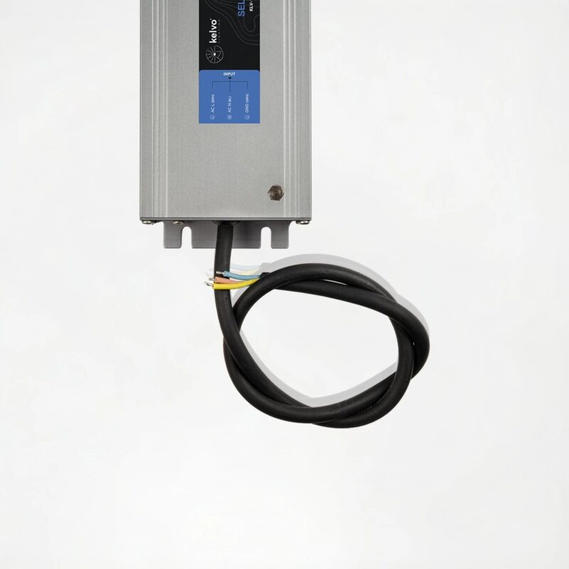 kelvo® SELAS KLV-107-0026 Τροφοδοτικό/Μετασχηματιστής Class I PELV 250W 20.8A AC 220-240V σε DC 12V Αδιάβροχο IP67 – Γκρι Ανθρακί Ματ – Μ25 x Π7.2 x Υ3.2cm – 5 Χρόνια Εγγύηση