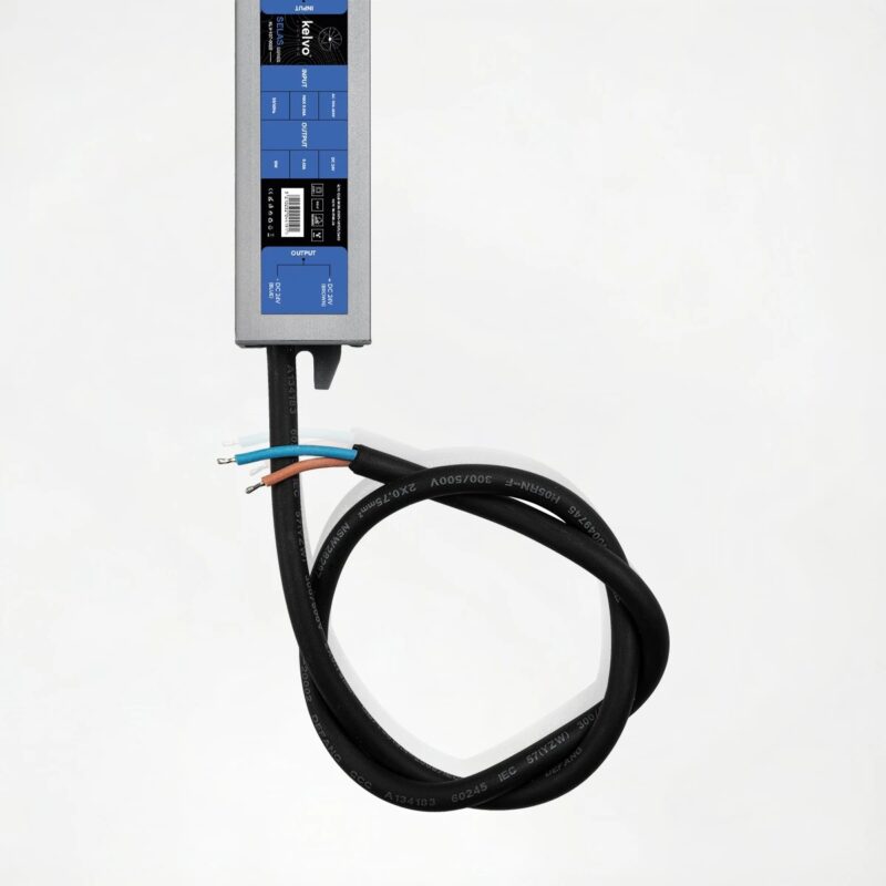 kelvo® SELAS KLV-107-0028 Τροφοδοτικό/Μετασχηματιστής Class II SELV 15W 0.63A AC 220-240V σε DC 24V Αδιάβροχο IP67 – Γκρι Ανθρακί Ματ – Μ11 x Π3 x Υ2cm – 5 Χρόνια Εγγύηση