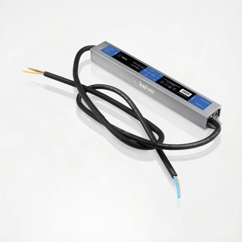kelvo® SELAS KLV-107-0030 Τροφοδοτικό/Μετασχηματιστής Class II SELV 36W 1.5A AC 220-240V σε DC 24V Αδιάβροχο IP67 – Γκρι Ανθρακί Ματ – Μ22 x Π3 x Υ2cm – 5 Χρόνια Εγγύηση