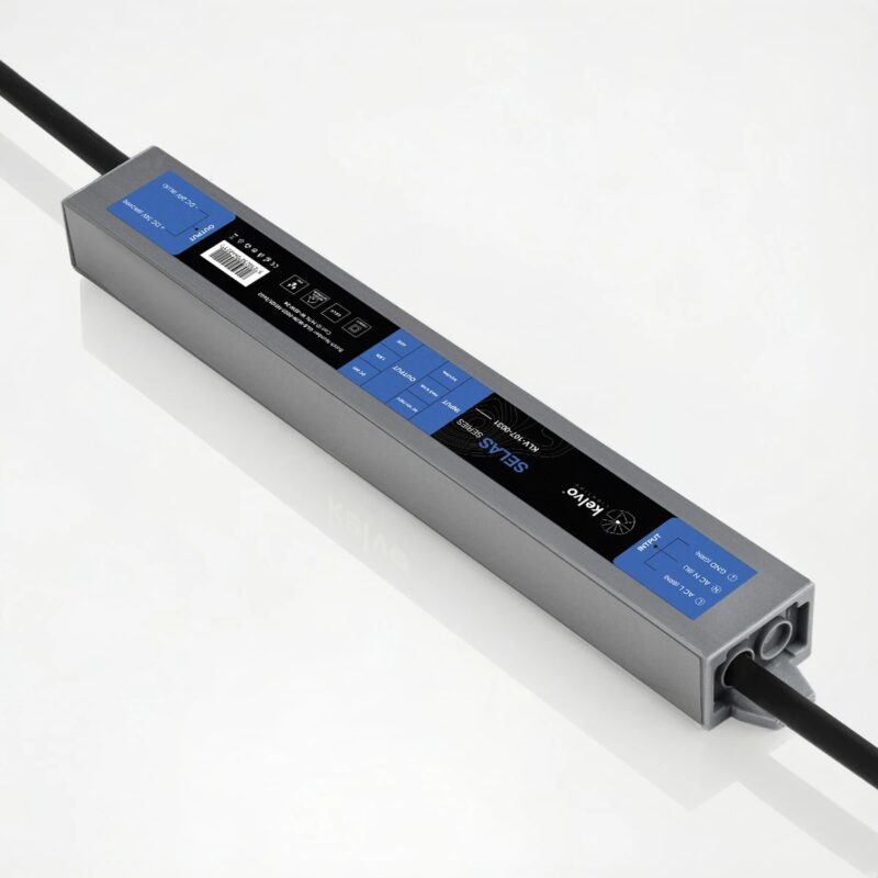 kelvo® SELAS KLV-107-0031 Τροφοδοτικό/Μετασχηματιστής Class II SELV 45W 1.87A AC 220-240V σε DC 24V Αδιάβροχο IP67 – Γκρι Ανθρακί Ματ – Μ22 x Π3 x Υ2cm – 5 Χρόνια Εγγύηση