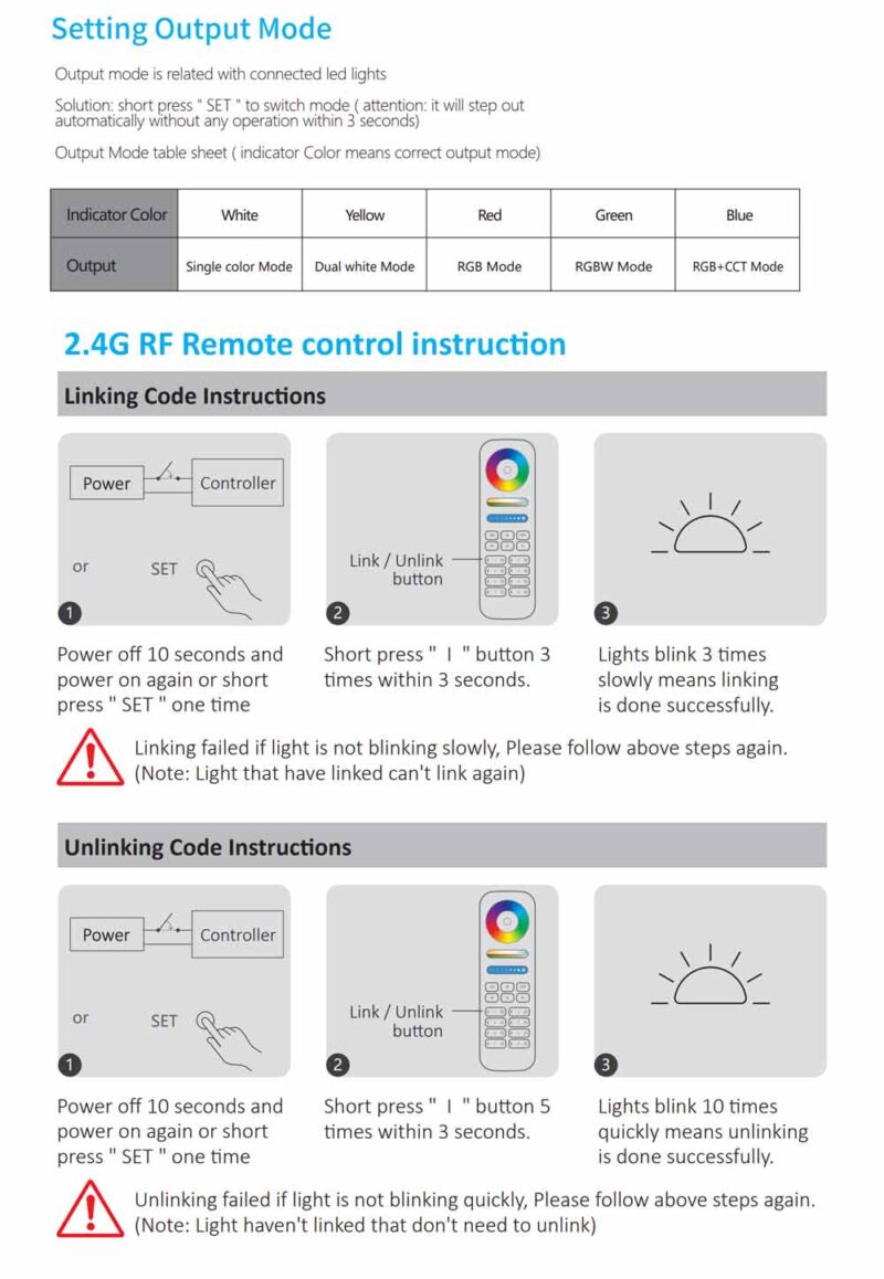 MiBoxer RF Controller/Dimmer για Ταινίες LED 12/48V Max 1440W Μονόχ/CCT/RGB/RGBW/RGB+CCT  HR5