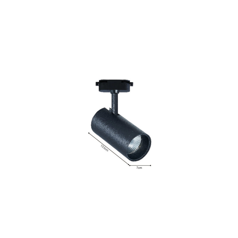 InLight Σποτ τριφασικής ράγας LED 30W 3CCT με επιλογή εναλλαγής μοιρών σε μαύρη απόχρωση D:7 cmX13,5cm ( T3-06600-Black)