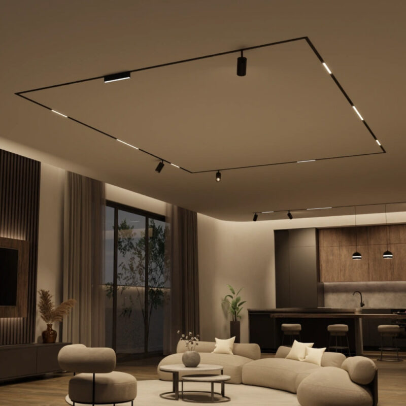 Inlight Γραμμικό φωτιστικό LED 20W 3CCT για ultra thin ράγα σε μαύρη απόχρωση D:62X2,6X4,8cm (TMU0170-Black)