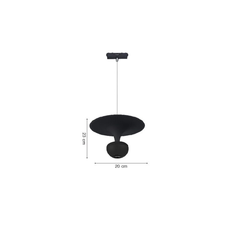 Inlight Κρεμαστό Φωτιστικό LED 5W 3CCT για Ultra-Thin μαγνητική ράγα σε μαύρη απόχρωση D:23X20cm (TMU0240-Black)