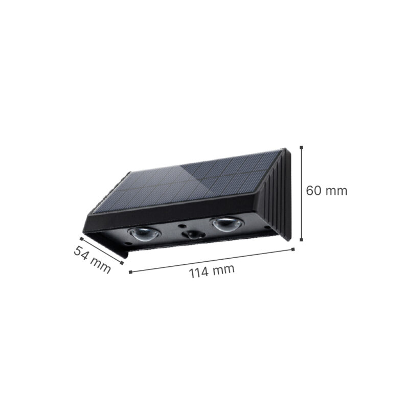 InLight Seneca-LED 2×0,5W 3000K Solar Outdoor Light in Black Color (80204711S)
