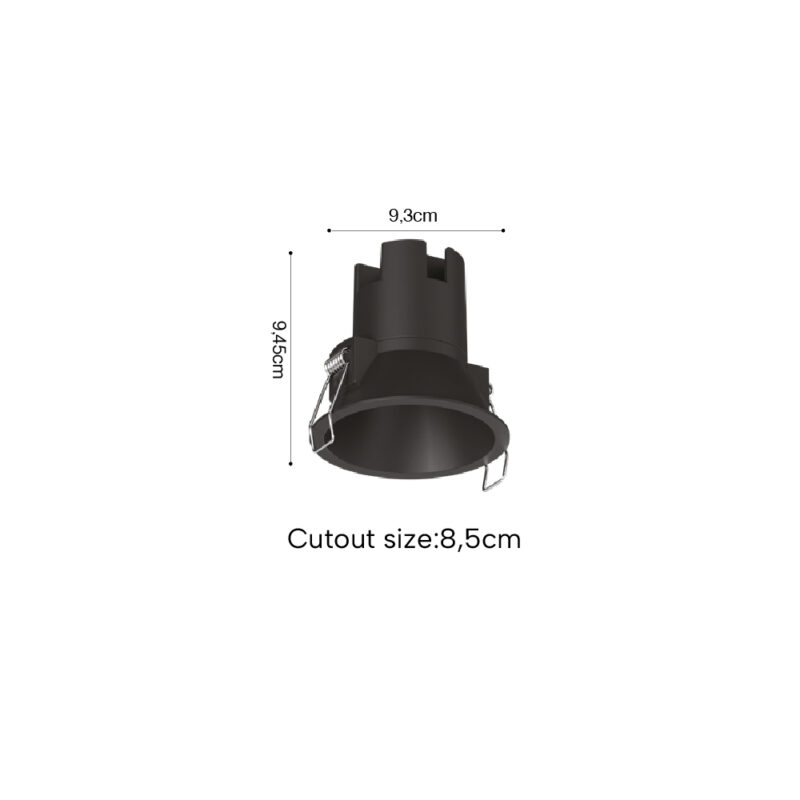 Inlight Downlight σποτ 10W 3CCT σε μαύρη απόχρωση (X00250B)